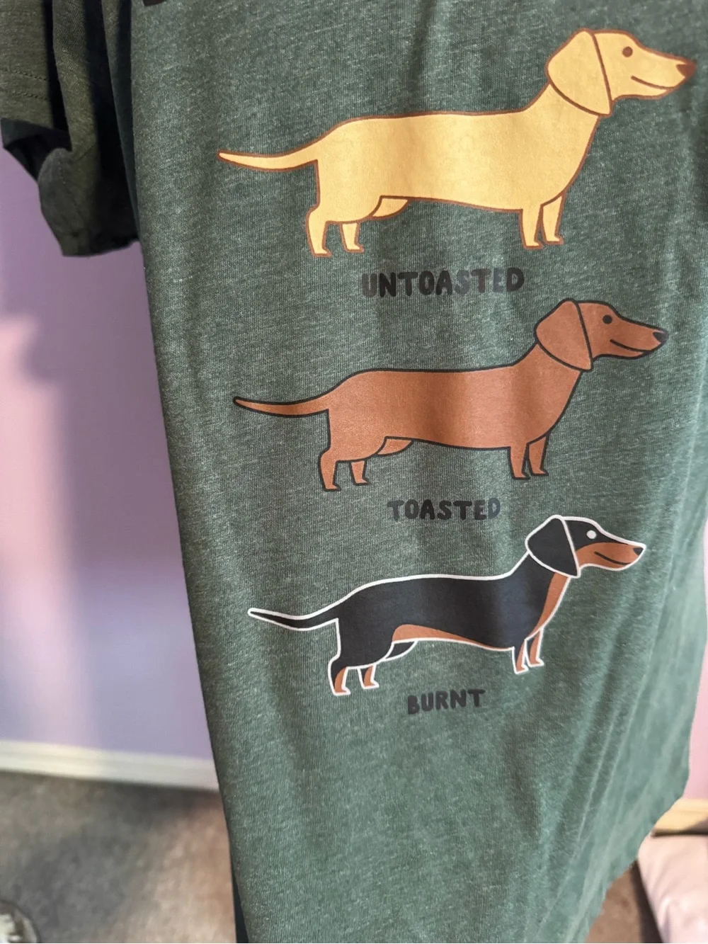 Types of Dachshunds Graphic Dog T-Shirt - Green